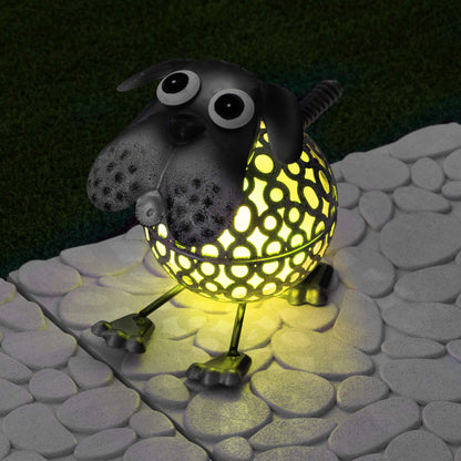 GloBrite Colour Changing LED Garden Metal Scroll Solar Light - Ornament Decoration Patio Light (Dog)