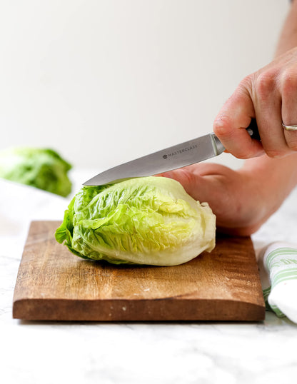 MasterClass Utility Knife, Edgekeeper Small Kitchen Knife Stainless Steel Self-Sharpening, 11.5cm (4.5"), Clam Packed, Black