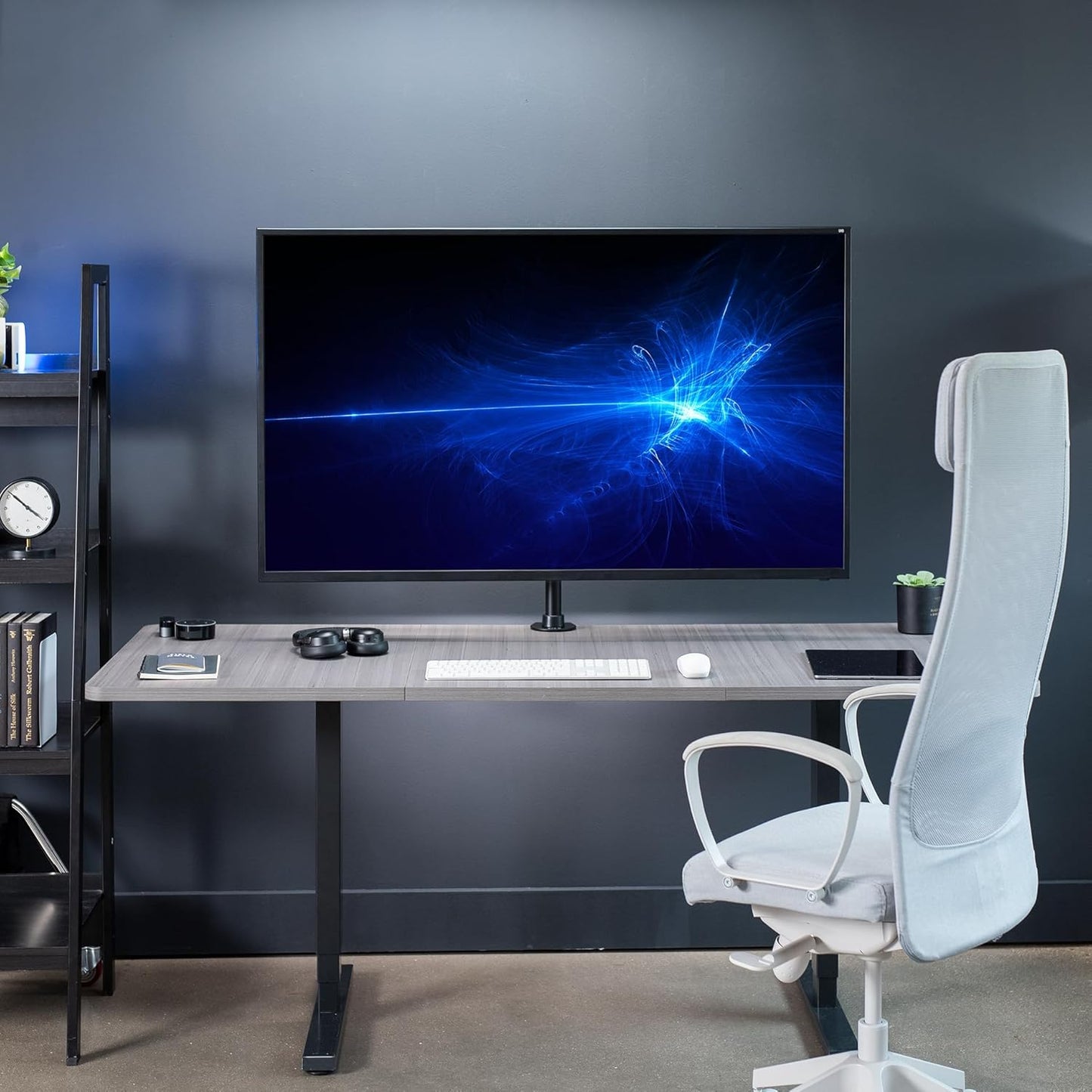 VIVO Ultra Wide TV Desk Mount for up to 55 inch Screens Weighing 66 lbs, Full Motion Height Adjustable Single Television Stand, Black, STAND-V155C