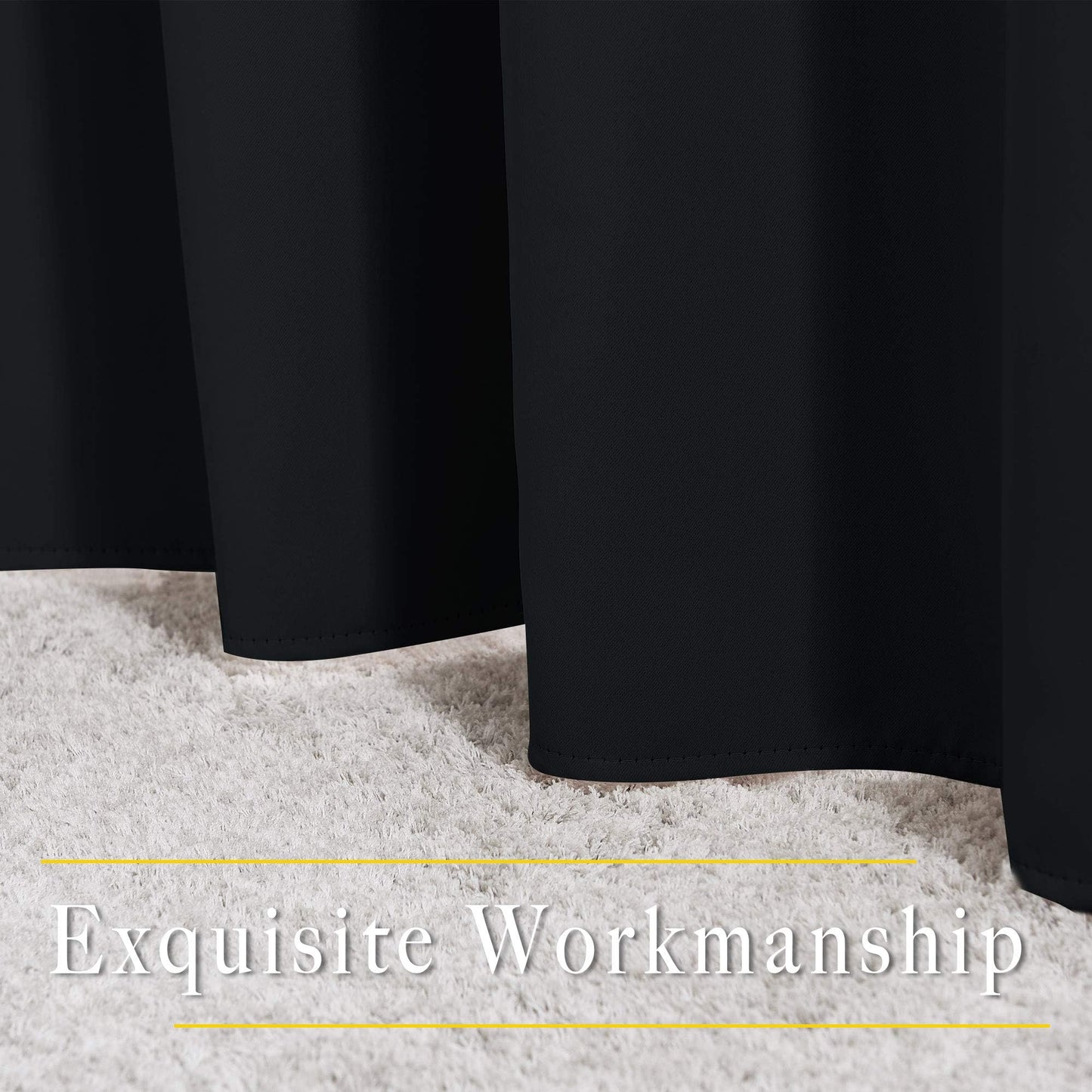 NICETOWN Black Out Curtains for Bedroom 84 inches Long - Light Reducing Thermal Insulated Solid Grommet Curtains/Panels/Drapes for Living Room (Set of 2, W52 x L84)