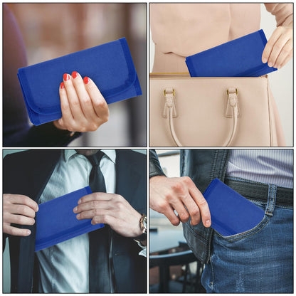 VOCHIC Money Pouch, Money Organizer for Cash with 6 Zippered Pockes, Cash Bill Organizer, Money Bag Small Travel Money Holder for Budgeting, Receipt and Tips,Mothers Day Gifts(Blue)