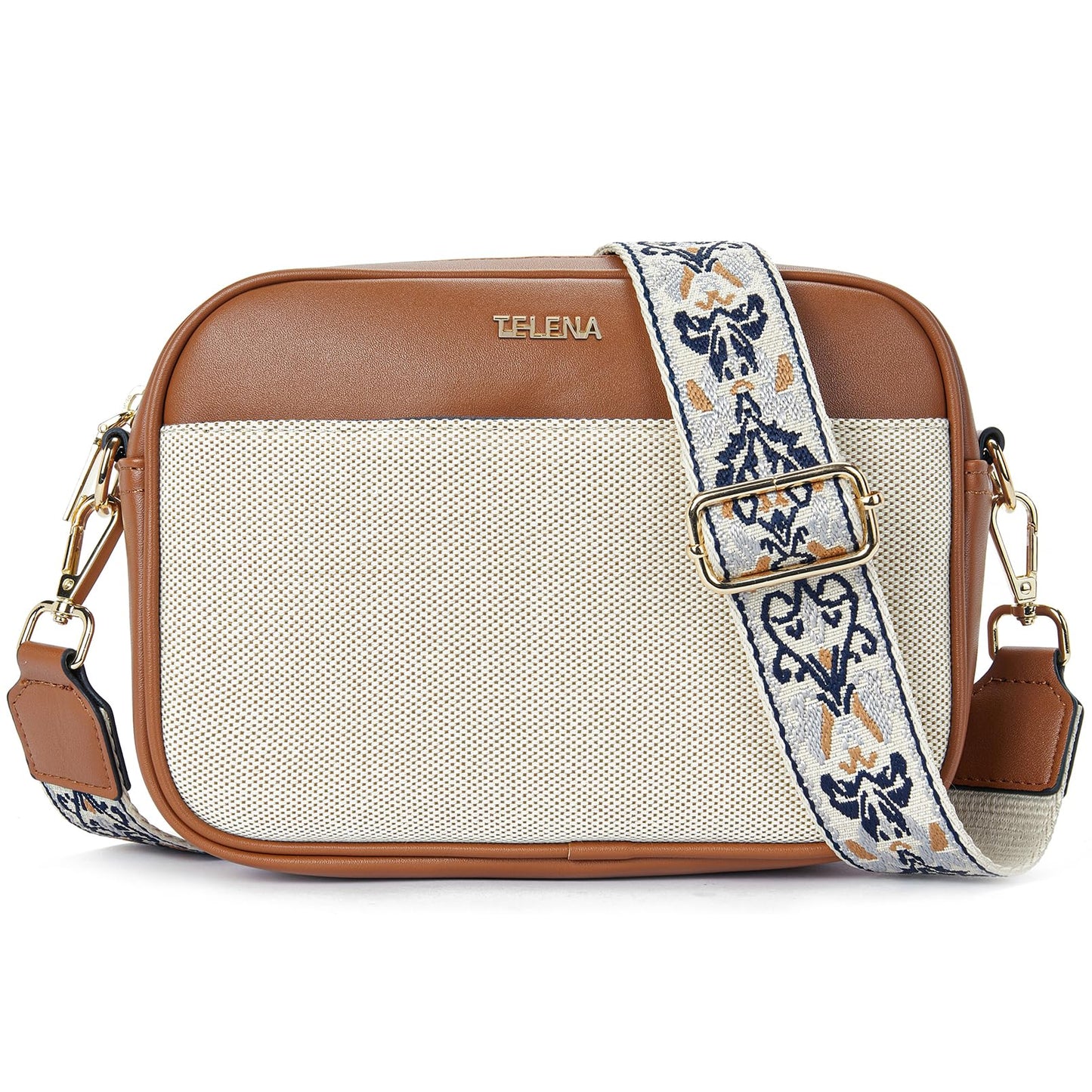 Telena Small Crossbody Bags For Women Vegan Leather Crossbody Purse With Adjustable Wide Strap For Daily Life
