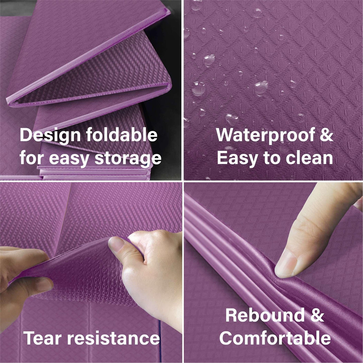 Foldable Yoga Exercise Mat – Lightweight, Anti-Slip, and Easy to Store for Yoga, Pilates, Home Workouts, and Floor Exercises