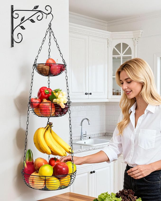 FANGSUN 3-Tier Hanging Fruit Basket