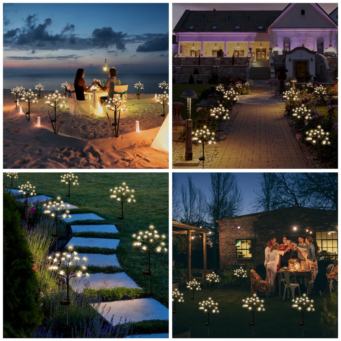 IUEECEN Solar Garden Lights Garden Decor, Solar Flowers Lights Outdoor Decorative,2Pack 40LED Solar Lights Outdoor Garden Waterproof for Outside Yard,Lawn,Patio,Pathway Decorations Gardening Gifts