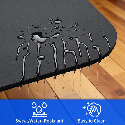 TOBWOLF 2PCS Vibration Absorbing Exercise Bike Mat, 6MM Thickened to Protect Hardwood & Carpet Floors for Peloton Bike, Rowing Machine, Noise Reduction Exercise Equipment Mat for Home Gym Use