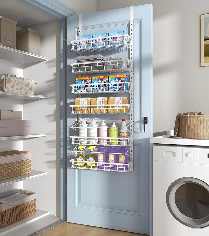 Over The Door Pantry Organizer, Wall Mount Spice Rack, Pantry Hanging Storage