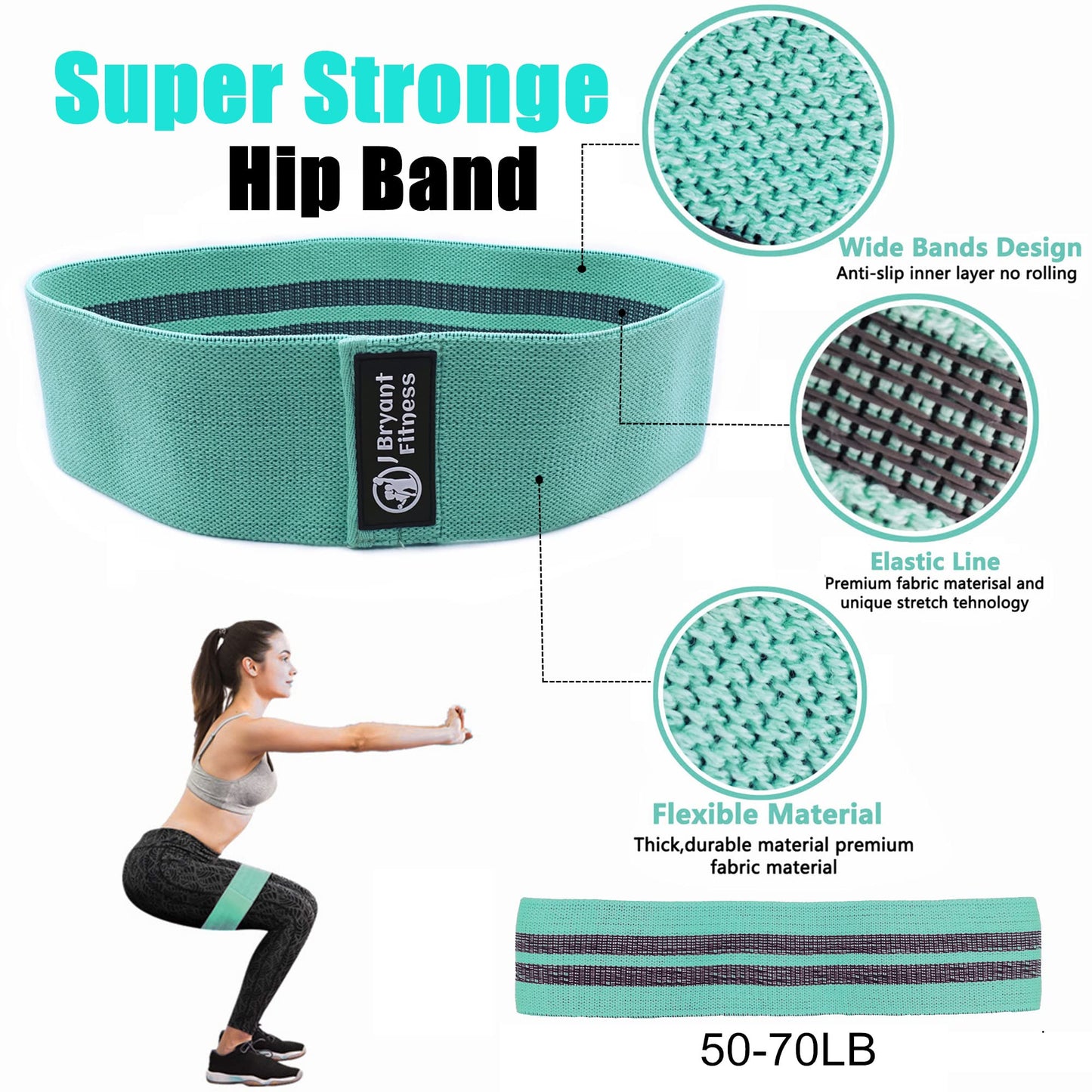 J Bryant Barbell Pad Set with 2 Ankle Straps for Cable Machines Hip Resistance Band Weight Lifting Straps Thick Cushion Hip-Thrusts Pad with Carry Bag for Squats Bench Press Workout