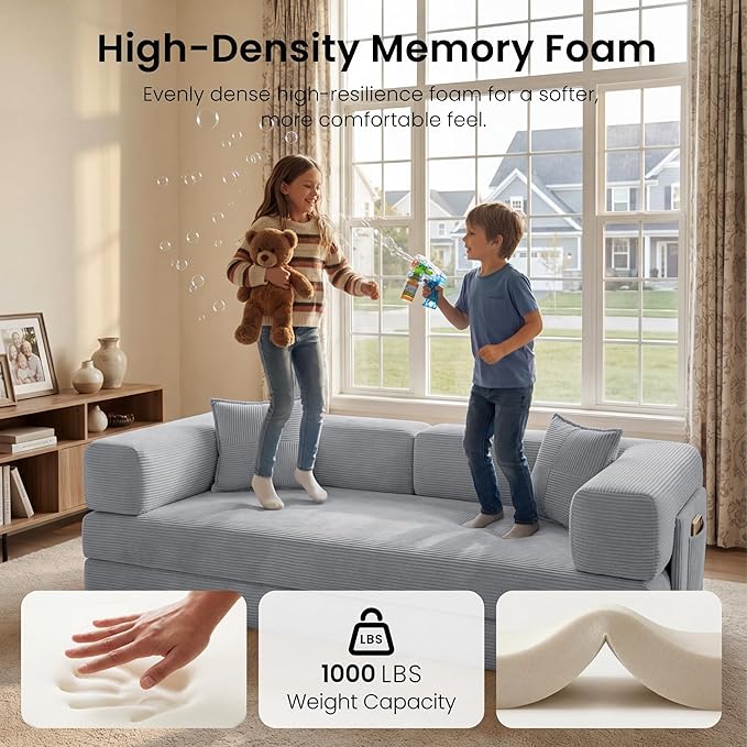 78.8" Convertible Futon Sofa Bed, Corduroy Futon Couch
