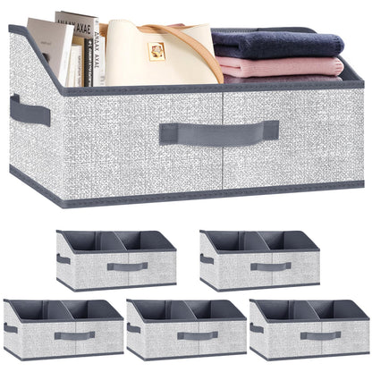 Wrrlors Fabric Wardrobe Storage Bins -6 Pack， Large Pink Foldable With Handles And Dividers Trapezoidal Wardrobe Storage Boxes, Suitable For Storing Clothes, Books, Wallets, Toys, Etc.