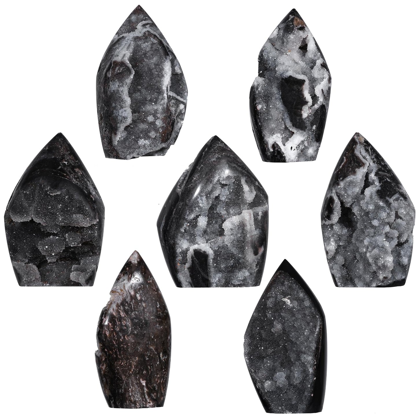 mookaitedecor Natural Sphalerite Geode Tower Crystal Cluster, Self-Standing Stone Point Rock Mineral Specimen for Collection Home Decor, 0.22-0.44 LB