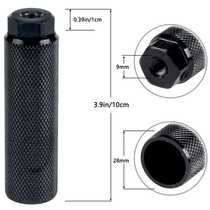 KINSPORY 4PC Bike Pegs for 3/8 inch Axles, Aluminum Alloy Anti-Skid BMX Bicycle Pegs for Mountain Bike Backseats Stands Cycling Rear Stunt Pegs - Black
