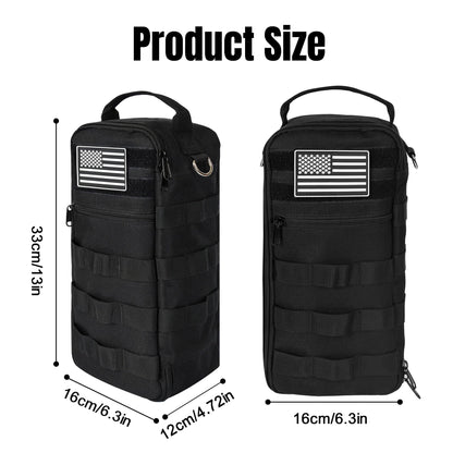 AASTT 13 Inch Portable Small Tool Bag, Heavy Duty Tool Organizer Bag with Shoulder Strap and D-ring Clip, Tactical Tool Bag, Tool Pouch Bag for Electricians, Carpenters, HVAC Technicians (Black)