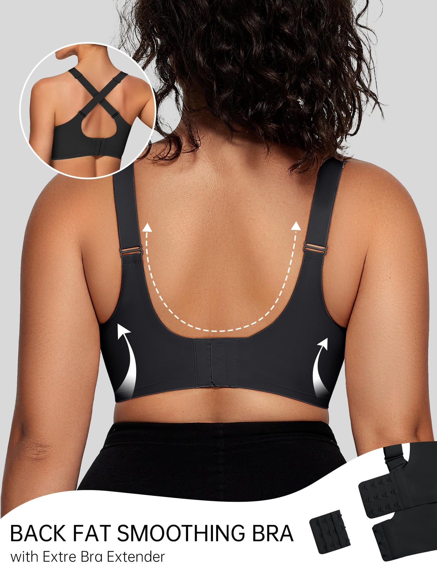 OEAK Womens Wireless Bras V Mesh Comfortable Bralette Supportive Tshirt Bra No Underwire Seamless Push Up Everyday Bras