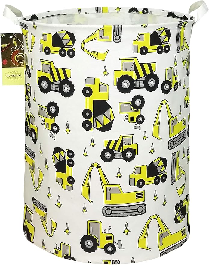 HUNRUNG Laundry Hamper, Large Canvas Fabric Lightweight Storage Basket Toy