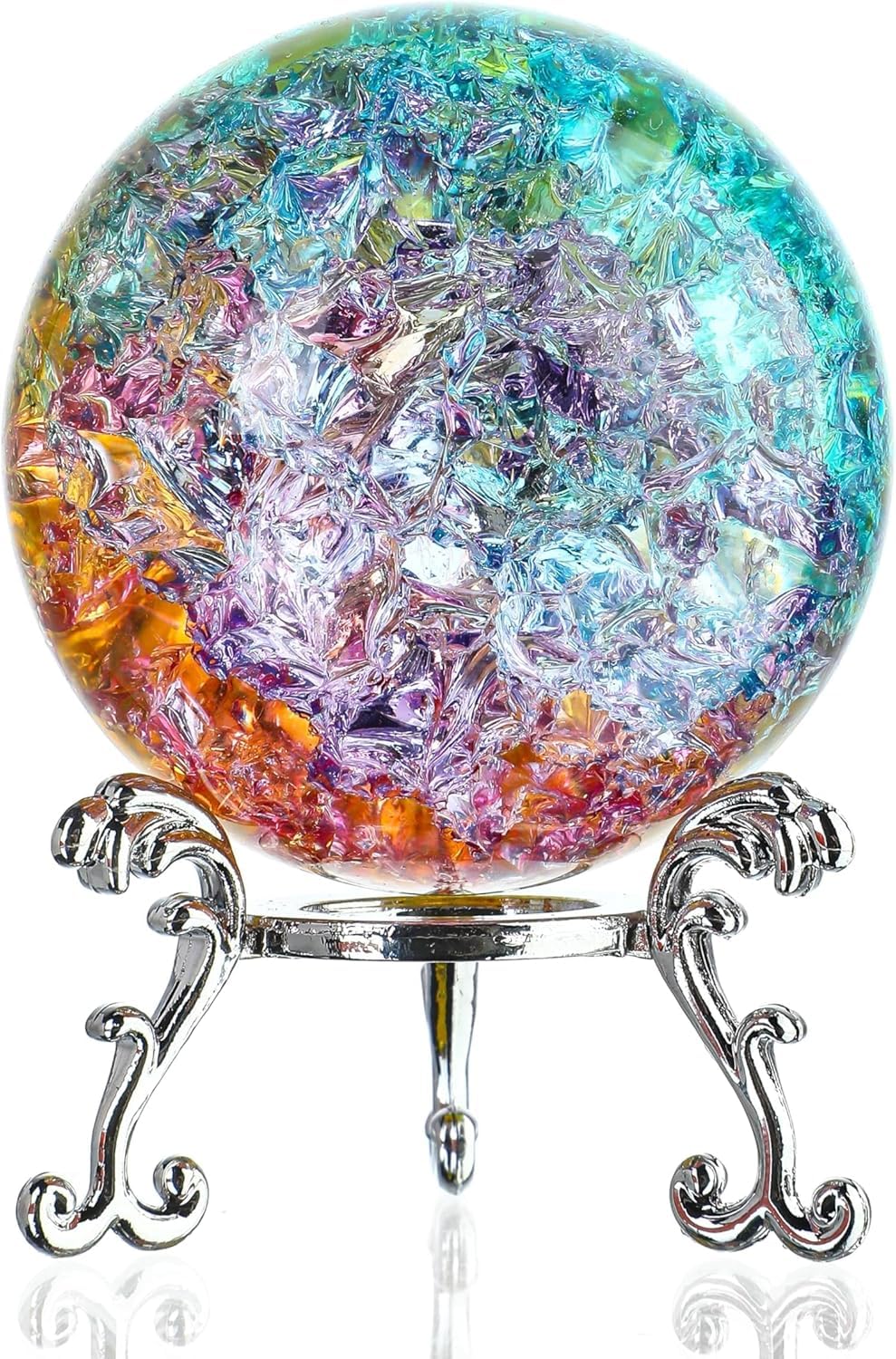 20pcs 2in Silver Crystal Ball Stand for Stones Crystals Amethyst Quartz