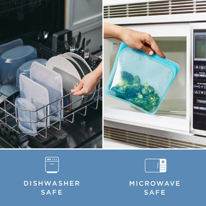 Stasher Premium Silicone Reusable Food Storage Bowl, Clear, Microwave, Sous Vide, Dishwasher, Oven and Freezer Safe, BPA Free, Leak-free, Eco-friendly, 4-Cup Bowl
