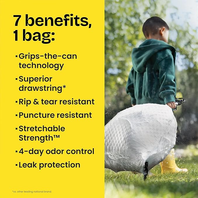 Glad ForceFlex Tall Kitchen Trash Bags, 13 Gallon, Gain Lavender