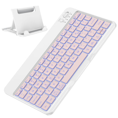 OMOTON Bluetooth Keyboard for Tablet/Android/Windows/iOS, with 7 Colors Backlight Rechargeable Wireless Mini Keyboard for Galaxy Tab A9+/A9+ Plus/S9/S9 Plus/S9 FE, Black