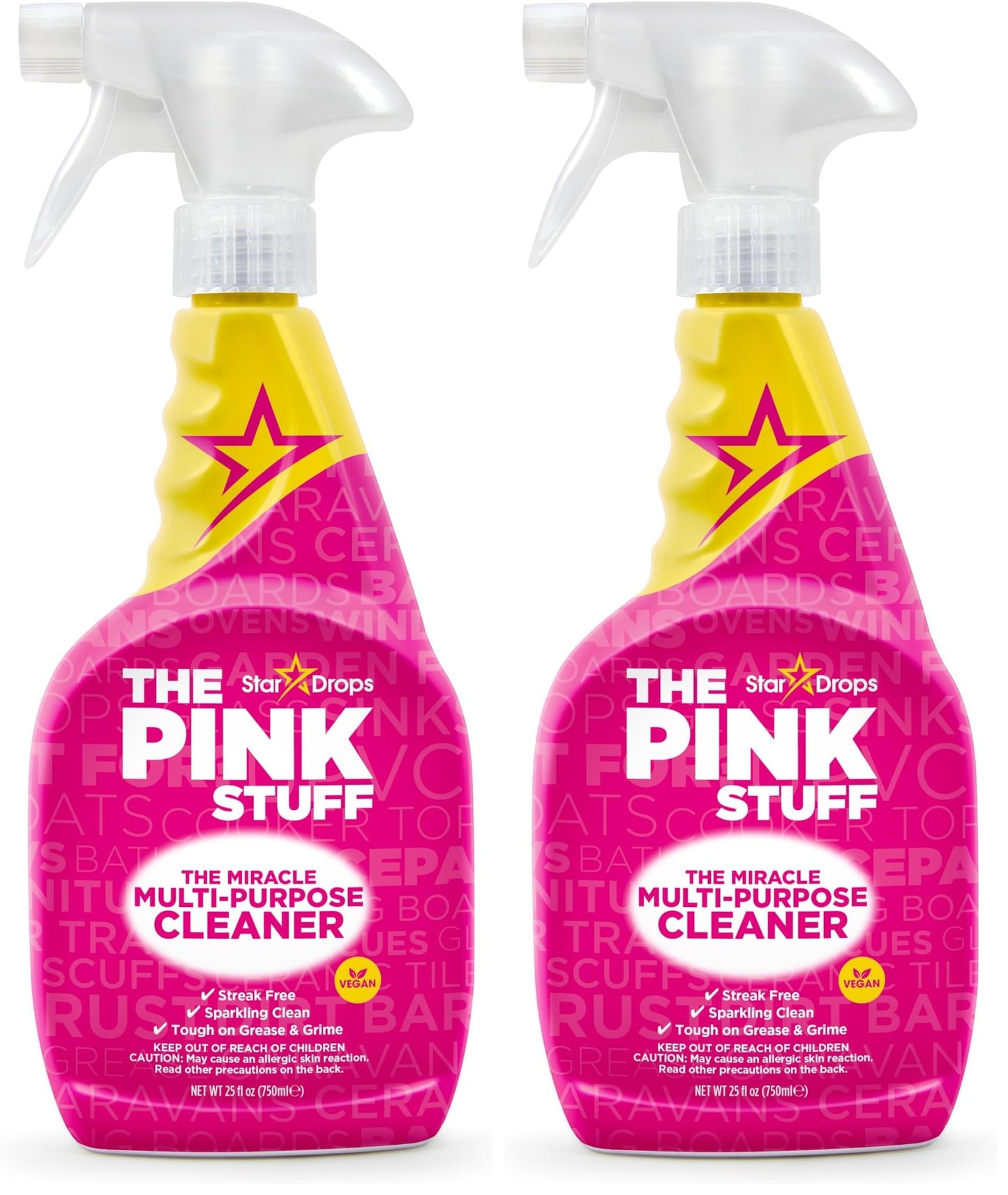 Stardrops The Pink Stuff Miracle Multi-Purpose Cleaner – Removes Grease, Grime, and Stains on Kitchens, Bathrooms, Floors, and More, 25 fl Oz