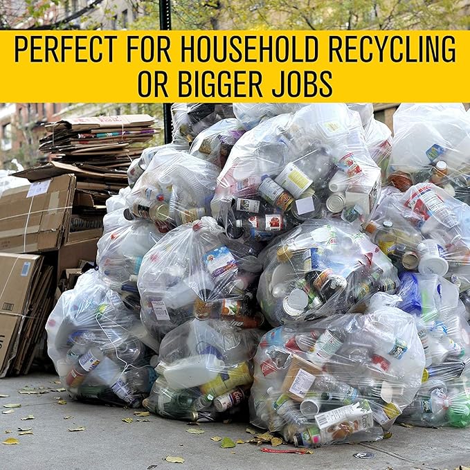 Aluf Plastics 45 Gallon 2.0 MIL Clear Garbage Bags