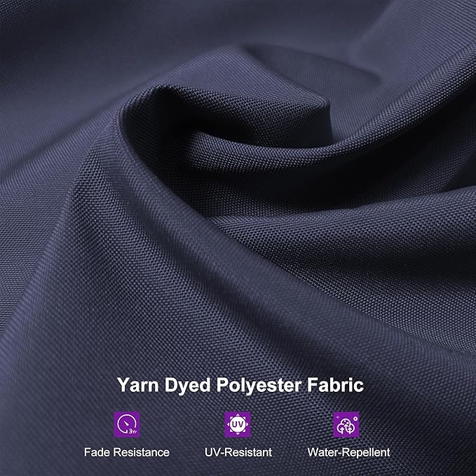 PURPLE LEAF 9'×11.5' Cantilever Patio Umbrella with Base Rectangle Offset Outdoor Umbrella Cover with Zipper for Garden Deck Pool Navy Blue