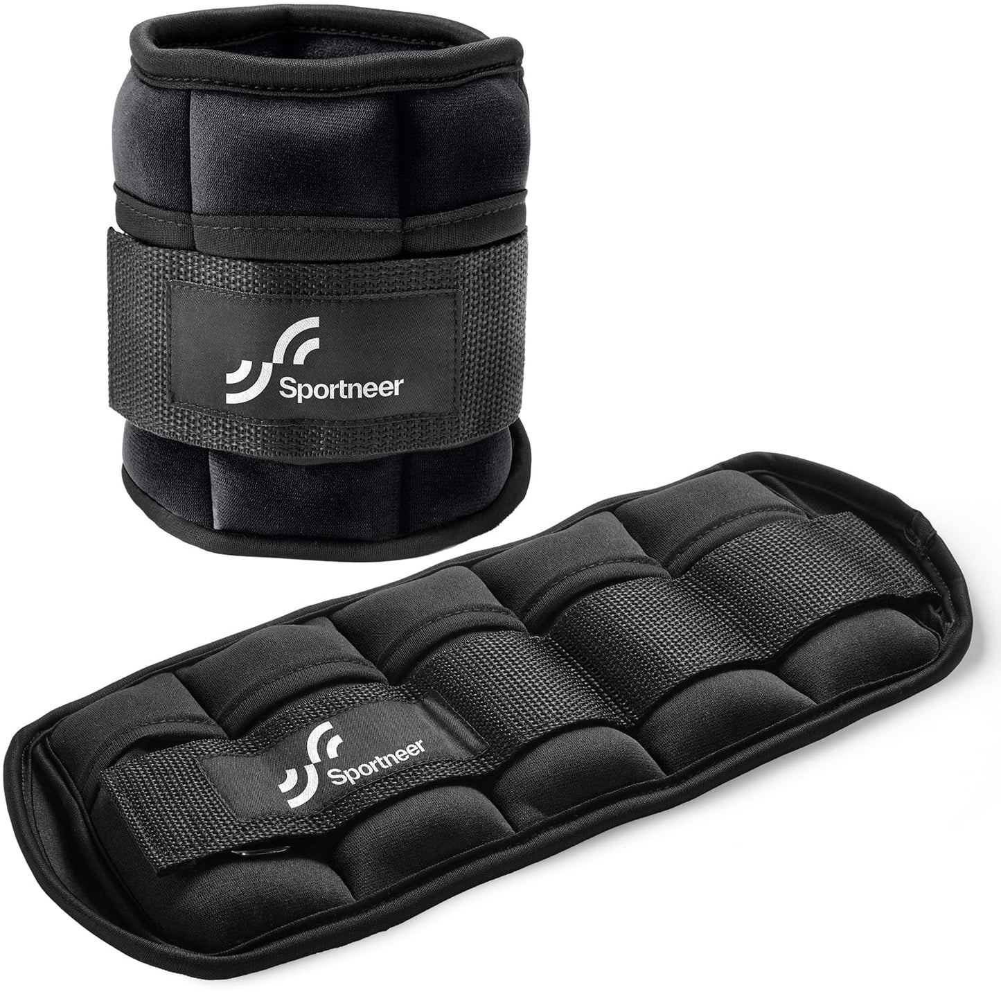 Sportneer Adjustable Ankle Weights for Men & Women 3 5 8 10 13 LBS Weighted Leg Weights with Long Straps, Strength Training for Yoga, Walking, Aerobics, Gym 1.4-6.5 lbs Each Ankle, 1 Pair 2.8-13 lbs