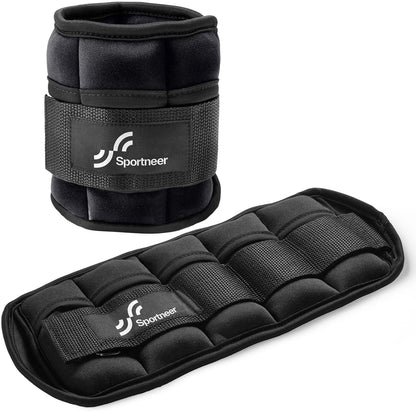 Sportneer Adjustable Ankle Weights for Men & Women 3 5 8 10 13 LBS Weighted Leg Weights with Long Straps, Strength Training for Yoga, Walking, Aerobics, Gym 1.4-6.5 lbs Each Ankle, 1 Pair 2.8-13 lbs