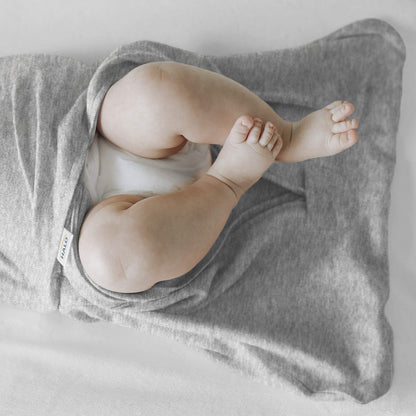 HALO Baby Sleeping Bag Swaddle | 1.5 TOG SleepSack | 100% Cotton, Heather Grey Sleeping Sack For Newborn Babies | Easy Zip Access Nappy Change | Wearable Blanket Grow Bag | Boys & Girls, 0-3 Months