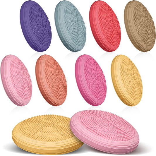 Libima 8 Pcs Wiggle Seat Inflated Wobble Cushion Sensory Seat Flexible Balance Board Balance Disc for Kids Men Women Physical Exercise Improving Posture Home Office Classroom(Multiple Color)