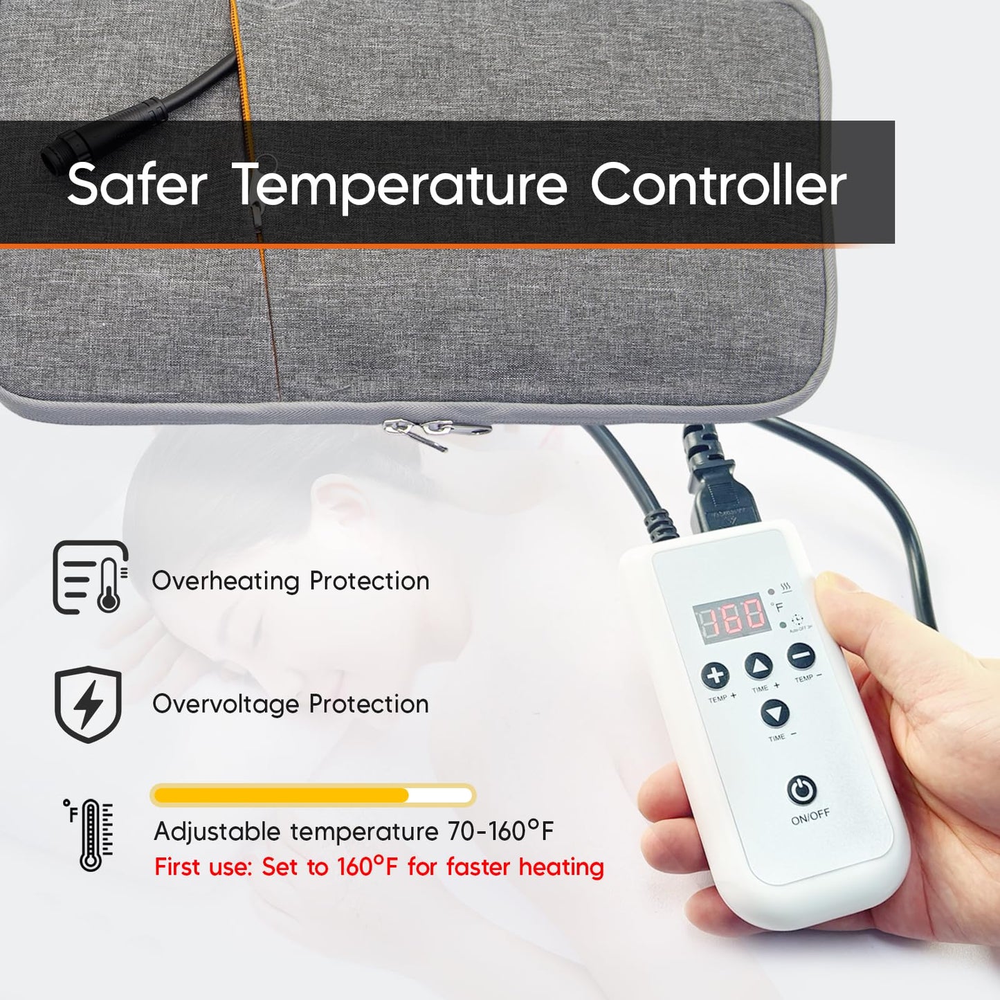 Goodtar Portable Hot Stone Massage Warmer - Digital Controller Rocks Heating Bag, Electric Massager and Heater for Home Spa Relax Muscles 110V (NO Stone) (Small Size)