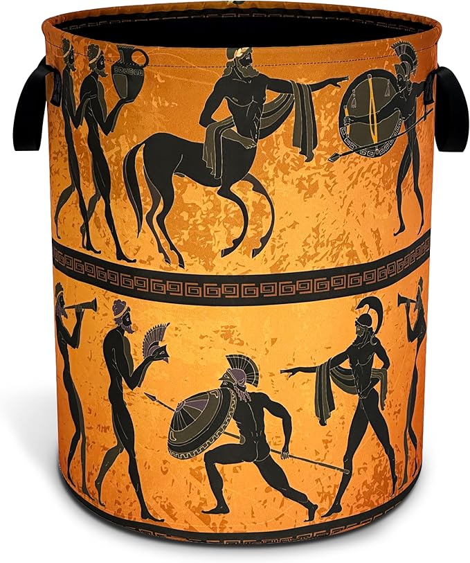 Ancient Greek Warrior Laundry Basket Mural Oxford Cloth Laundry Hamper