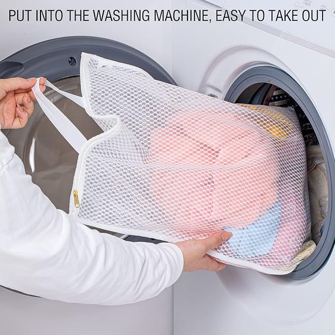 Tenrai Laundry Bag Mesh Wash Bag，Use YKK Zipper，Tote Bag Bathroom Hanging