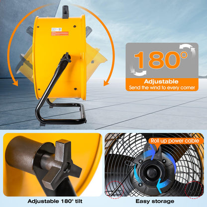 iLiving 18 in. Low Noise Turbo Fan 4019 CFM 3-Speed Portable Air Circulator for Shop, Office, Greenhouse, Home and Warehouse