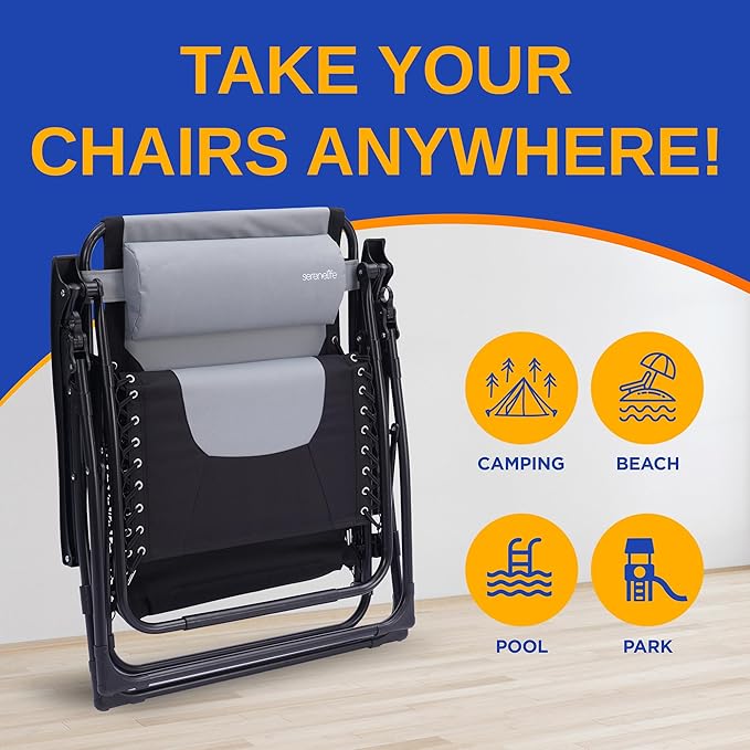 SereneLife Padded Zero Gravity Lounge Chair