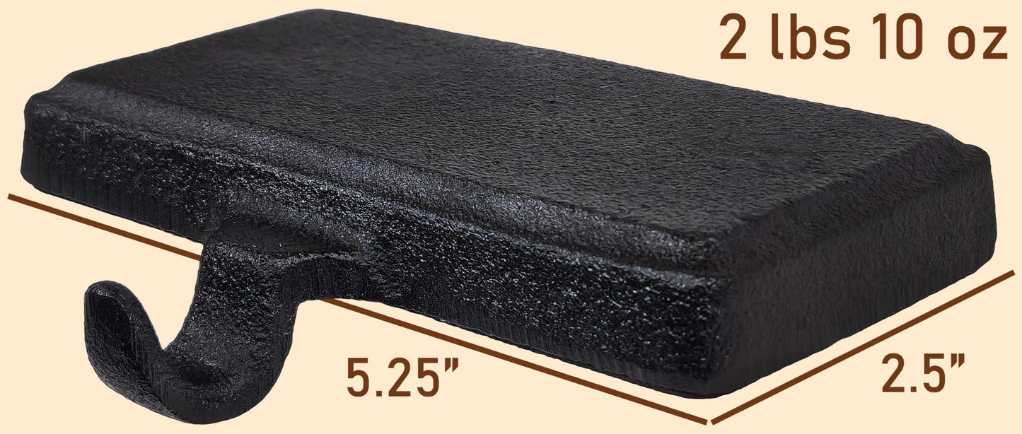 Lulu Decor Black Christmas Stocking Holders for Mantle Set of 2 - Heavy Cast Iron Weighted Strong & Sturdy Low Profile Flat Base Stocking Hooks, Simple Design for Mantle Decor Weighs 2 lbs 10 oz Each