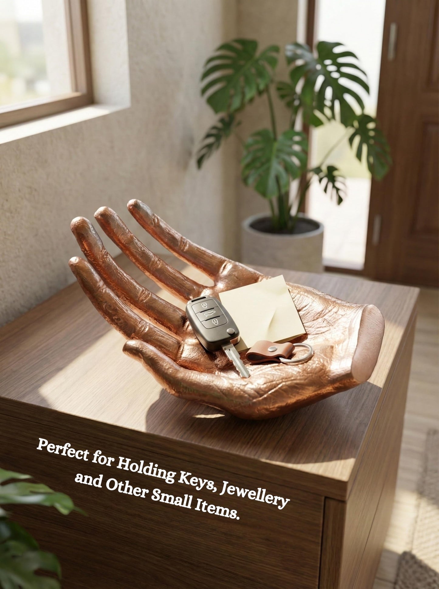 Copper Antique Caring Hand Shaped Decorative Hand Tray-Cute Catch All Trinket Tray-Candy Dish Offering Stand-Home Decor Hand Jewellery Holder Keys Holder-Mother’s Day Birthday Christmas Gift
