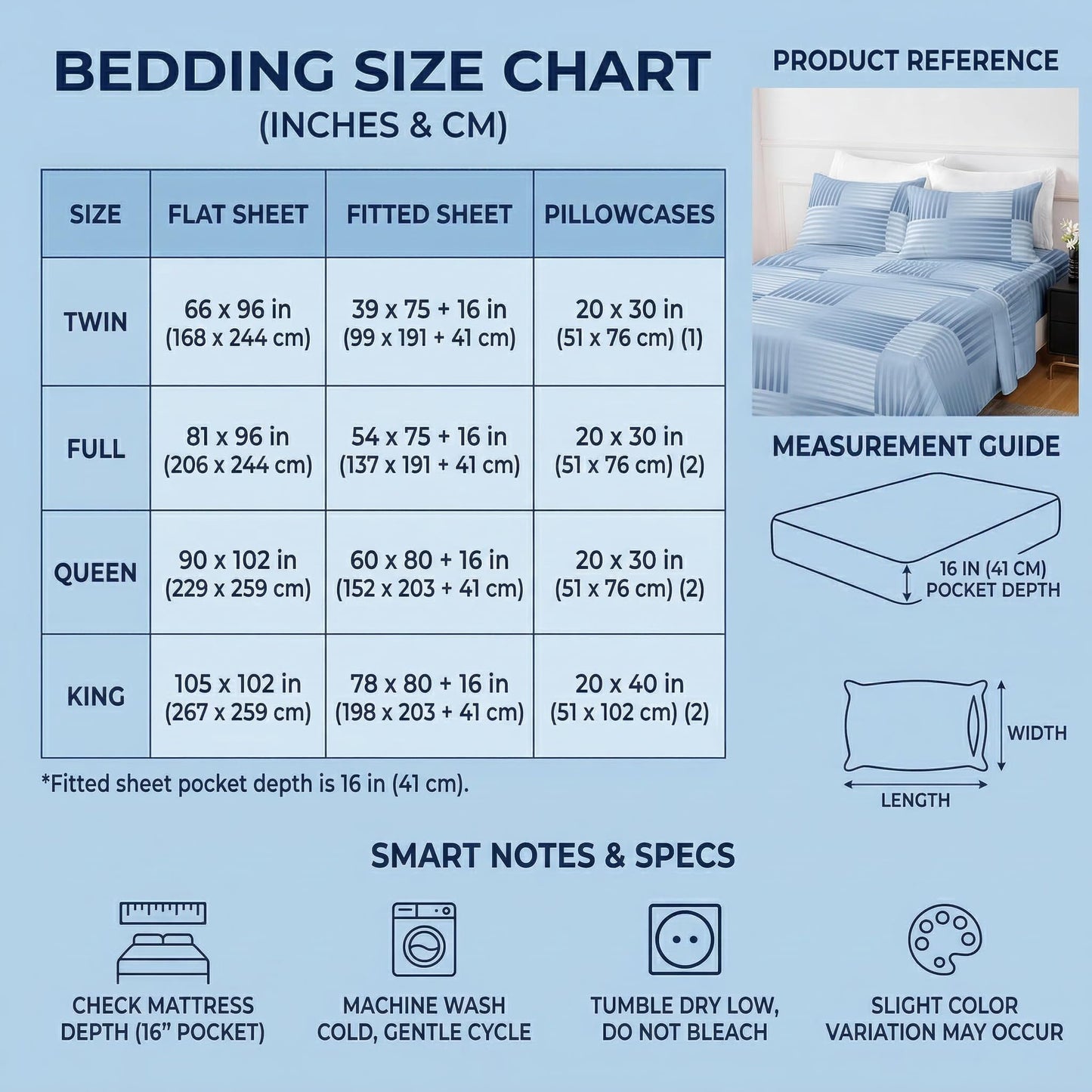 HCORA Striped King Sheet Set, Ultra Soft Double Brushed Microfiber Bed Sheets, Deep Pocket, Breathable, Wrinkle Resistant, Easy Care, 4PC, King