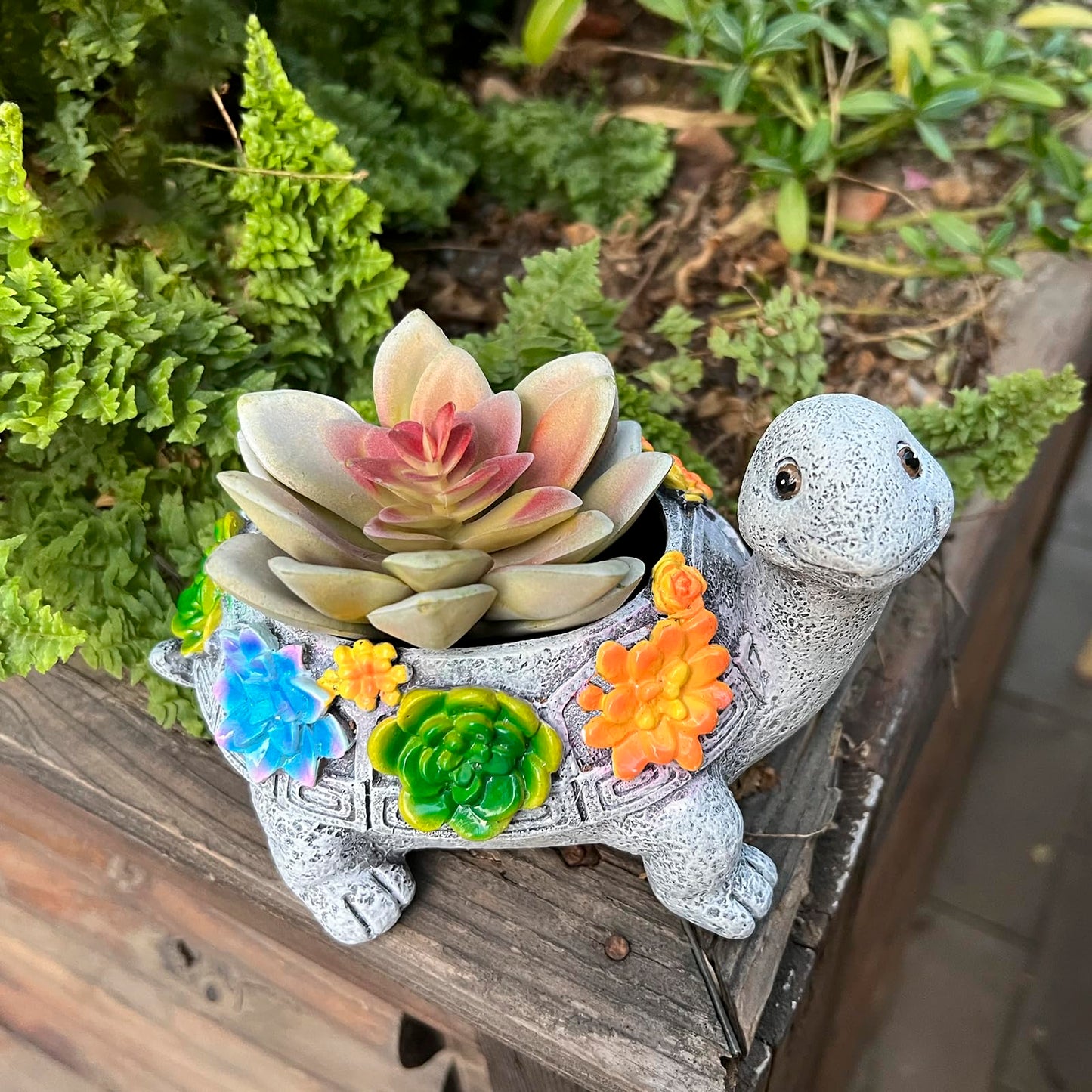 ASDFG 2pcs Small Turtle Planter Window Decor - Resin Succulent Plant Pot with Drainage Hole, Cute Planters for Indoor Plants, Unique Flower Pot Office/Home/Desktop Decoration, Ideal Gifts for Women