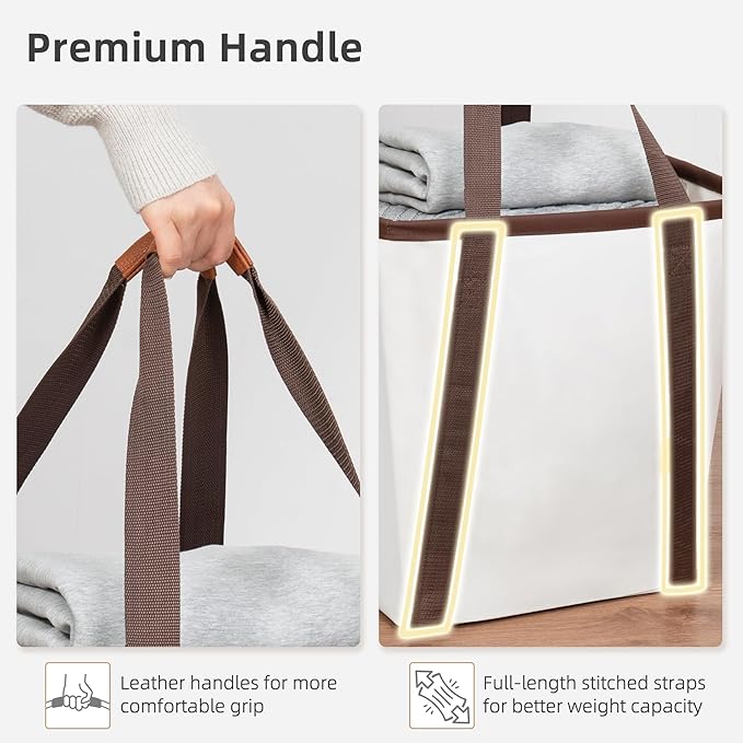 STORAGE MANIAC Collapsible Laundry Caddy, 128L Large Collapsible Laundry Basket