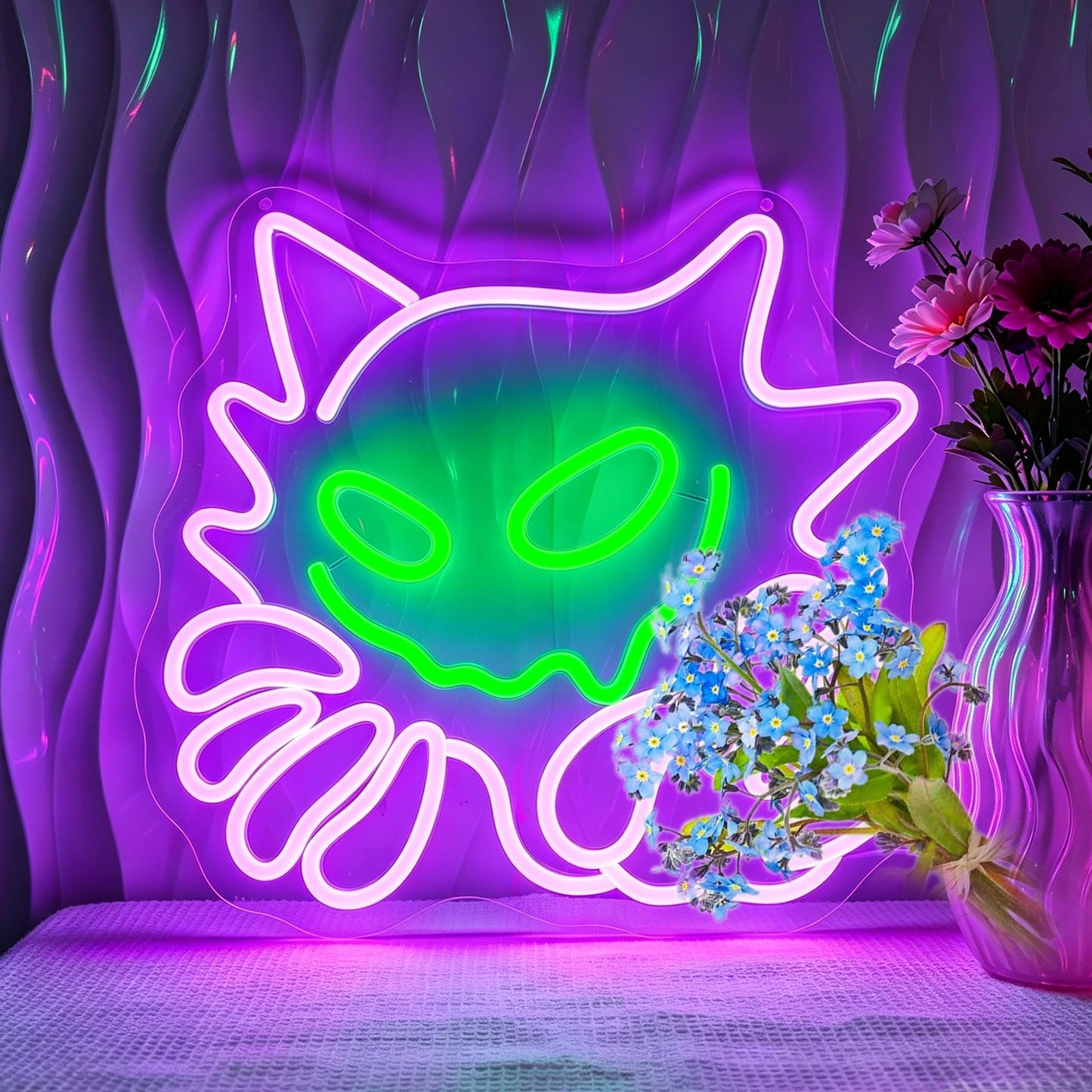 Bkuupau Neon Sign, Anime Neon Signs for Wall Decor LED Light up Signs Home Decor for Bedroom, Man Cave, Gaming Room, Party, Club, Pub, Bar Decoration Christmas Halloween Easter Gift USB Operated