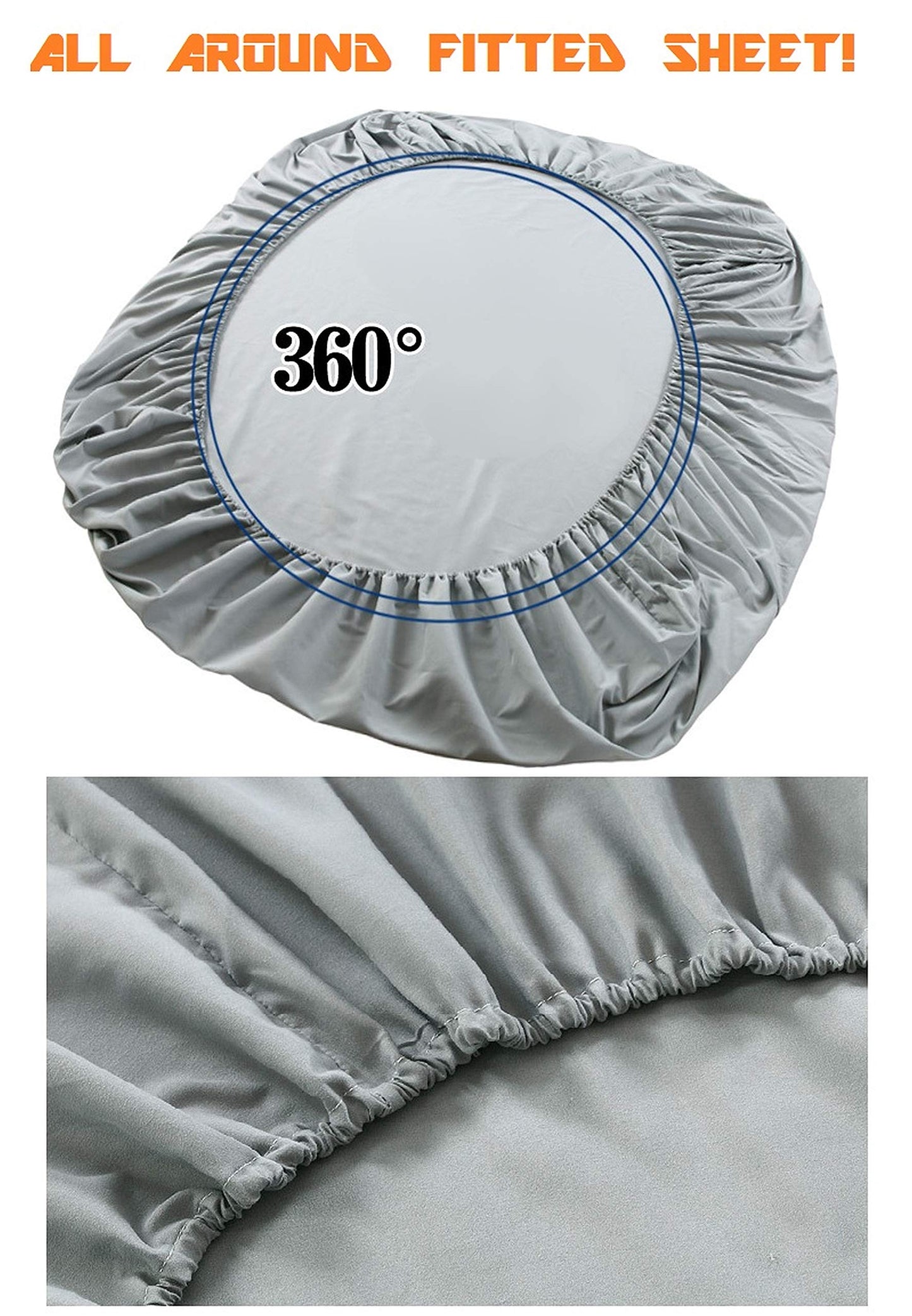 Elegant Comfort Luxury Soft Bed Sheets Palm Leaves Pattern - 1500 Premium Hotel Quality Microfiber Softness Wrinkle and Fade Resistant (6-Piece) Bedding Set, Queen, Palm Leaves