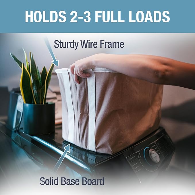 CleverMade Collapsible Laundry Basket LUXE 2 Pack – 60 L Foldable Cotton Blend