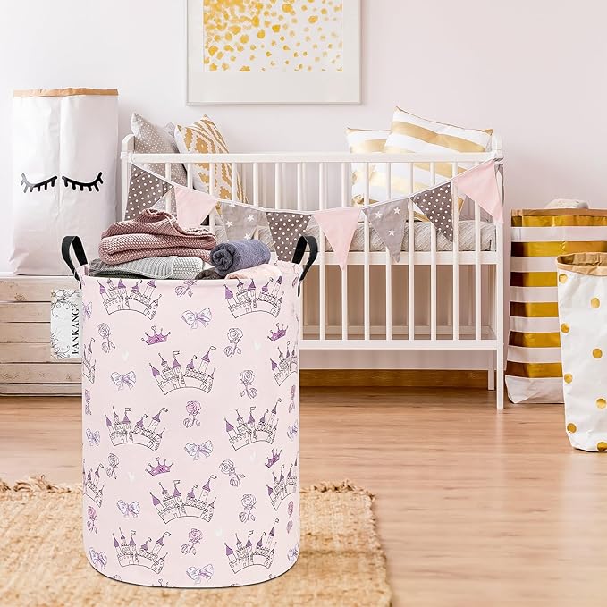 FANKANG Storage Basket, Nursery Hamper Canvas Laundry Basket Foldable