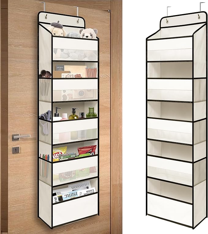 Over Door Organizer with 5 Large Pockets, Heavy Duty Hanging Organizer Storage
