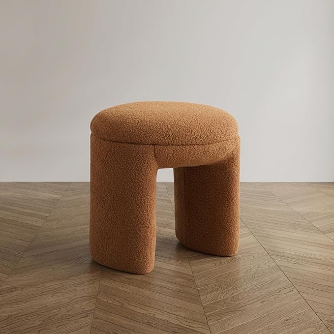 Furniture of America Rami Modern 18-inch Solid Wood Upholstered Ottoman