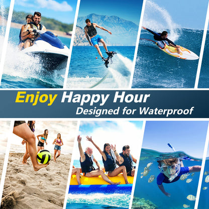 Temdan 2 Pcs Waterproof Phone Pouch, [Up to 10" Large] Universal IPX8 Waterproof Cell Phone Case Dry Bag with Lanyard for iPhone 16 Pro Max/16E/15/14/13,Galaxy S25 Ultra/S24/S23 for Vacation -Black