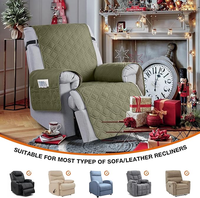 VANSOFY 100% Waterproof Recliner Chair Covers, Recliner Cover Non-Slip Dog