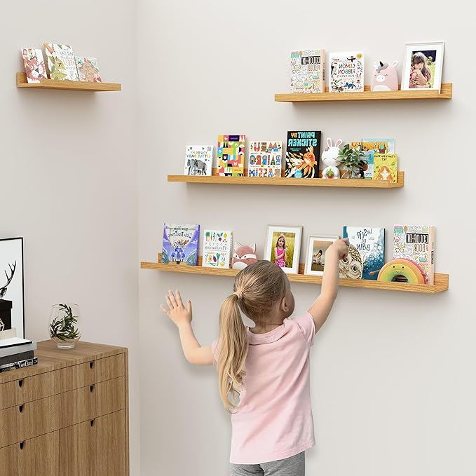 Floating Shelves for Wall, 48 inch Wood Floating Shelves Set of 2, Picture