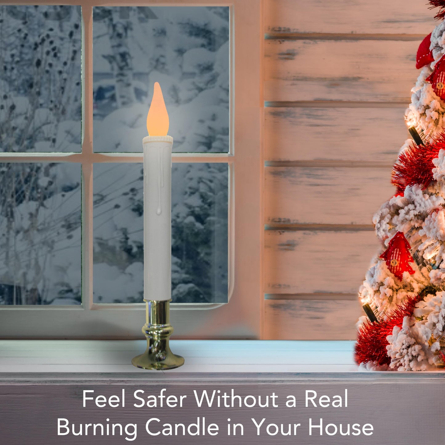 Brite Star Battery Operated 9-inch LED Candles - 6 Count Flickering Flameless Candles with Timer - Perfect for Home Décor, White